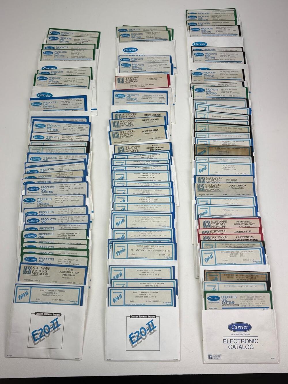 Vintage 1980s Lot of 93 E20-II HVAC Engineering Software 5.25” Floppy Disks DOS